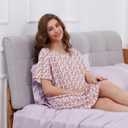 Nightgowns for Women, Women's Sleepwear Lightweight Cotton Nightdress, Crew Neck Sleepshirt Short Sleeve Loose Fit (L)