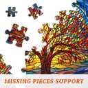 Mosaic Tree of Life Jigsaw Puzzles 1000 Pieces, PICKFORU Colorful Stained Glass Puzzles for Adults, Impossible Hard Plant Art Theme, Challenging for Adults