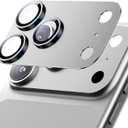 Hoerrye for iPhone 17 Pro Max Camera Lens Protector - [12FT Shatterproof Military Grade] [Strong Adsorption] Metal 9H+ Tempered Glass Camera Screen Full Protective Cover Case Friendly,Silver