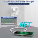 Magnetic Wireless Charger for iPhone 16 15 Wireless Charging,Fast Mag-Safe Charger 1Pack 6FT with Apple USB C Charging Block for iPhone 16 Pro Max/16Pro/15 Pro/16/15/14/13/12/Plus/AirPods 3/2/Pro 2