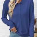 EVALESS Cardigan Sweaters for Women Lightweight Trendy Long Sleeve Lapel Collar Button Down Sweaters Fall Fashion 2026 Wool Blend Knit Cardigans Sweater Tops Dirty, Blue, X-Large