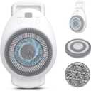 Smart Wall Mounted Exfoliating Brush, Electric Body Scrubber with 4 Replaceable Heads, 7''Large Back Scrubber for Shower Wall, 3 Speed Adjustment Spin Scrubber for Back Cleansing