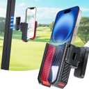 Magnetic Golf Cart Phone Holder, 8 N52 Strong Magnetic Base, Fits EZGO, Club Car, Yamaha, Golf Cart Phone Mount for iPhone, Samsung & Smartphones, Golf Cart Accessories for Men Women, Red