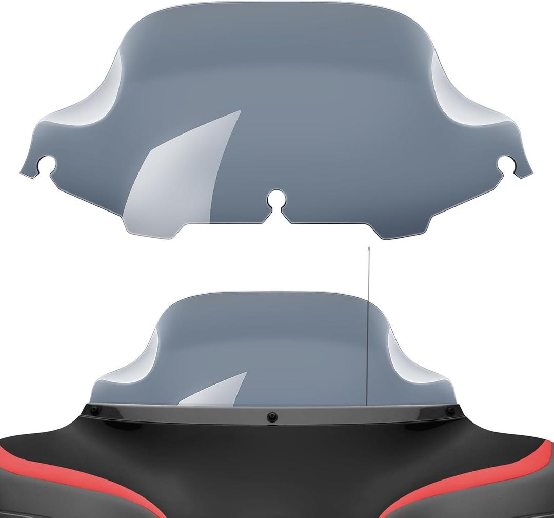 Amazicha 8" Smoke Wave Windshield Windscreen Compatible for 1996-2013 Harley Davidson Touring Street Glide/Electra Glide/Tri Glide FLHT FLHX FLHTCU FLHTC FLHTK (Tint)