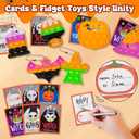 Halloween Party Favors for Kids,24 Packs Mini Pop Fidget Toys with Novelty Cards, Bulk Trick or Treat Keychain for Toddler Teen Age 3-8,8-12,Halloween Goodie Bag Stuffers Classroom Prizes Sensory Toy