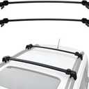 ALAVENTE Roof Rack Cross Bars System for Jeep Compass 2017 2018 2019 2020 2021 2022 2023 2024 /ALL-NEW-5-dr SUV Roof Rail Crossbars with Side Rails (Pair, Black) (121.9 x 12.7 x 25.4 centimetres)