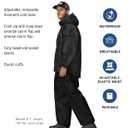 FROGG TOGGS Men's Standard Classic All-Sport 3-Layer Waterproof Breathable Rain Suit, Black/Black, 3X-Large