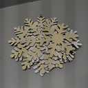 Wooden Large Snowflake Ornaments Sign Christmas Decorations 6 Pack, Wood Hollow White Snowflakes Crafts Winter Hanging Plaques Decorations 6 Size of Cutouts New Year Wall Bedroom Living Room Decor