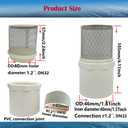 DN32/1.2" inch Suction Strainers Stainless Steel Filter Cover Connected to DN32/1.2" PVC Water Pipe Used to Remove Debris and Reduce Solid EntryKoi Pond Filtration System.