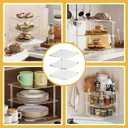 Plate Organizer for Cabinet Space Saver,3-Tier Clear Acrylic Dish Organizer for Cabinet, Sturdy Corner Storage for Plates, Bowls, Versatile for Kitchen & Bathroom