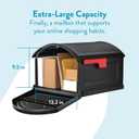 Architectural Mailboxes BILT CRE8™ T4, USPS Approved Next Generation Rust-Proof Plastic Post Mounted Mail Box for Outside, Black, XL Extra Large Curbside Mailbox with Magnetic Latch
