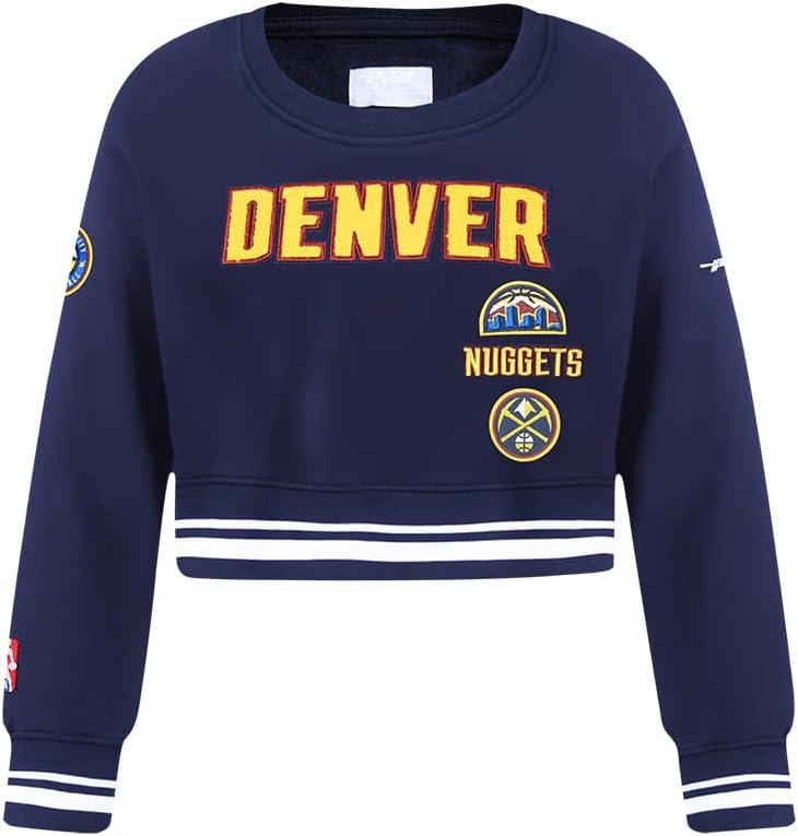 Pro Standard Big Girls NBA Retro Classics Fleece Crewneck Sweatshirt (Medium, Midnight Navy)