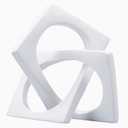 DOVDOV Geometric Cube White Knot Decorations, Geometric Sculptures, Modern Home Decorations for Home Decor Accents, Dining Tables, on Shelves, Consoles, entryway Tabletop centrepieces