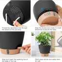 Plant Pots,12/10/9/8/ Inch Large Plastic Self Watering Flower Pots Indoor Outdoor with Drainage Holes, Deep Reservoir,Nursery Planting Pot for Indoor Out Door Plants Black
