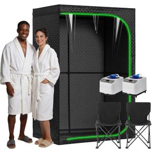Portable Steam Sauna Tent for Home, Full Body Relaxation, Fast Heating, Foldable Indoor Sauna (Double Square, Polyester + PVC)