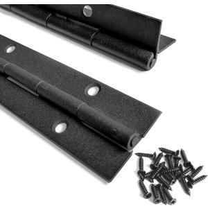 2 Pack Piano Hinge 12 Inch*1.2 inch Stainless Steel Black Piano Hinge Heavy Duty for Various Doors Cabinets Woodwork Marine Doors - 1.2'' Opening Width 24 Screws Included