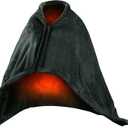 USB Heated Blanket Throw Electric Heated Blanket Washable Poncho Shawl Wrap 3 Adjustable Heating Levels with Zipper for Home Office (59*31*0.6 Inch, Deep Grey)