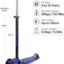Micro Kickboard | Maxi Original Kids Scooter for Ages 5-12 | Children up to 110 lbs | 3 Wheel Lean-to-Steer Design | Adjustable T Bar | Smooth Ride PU Wheels | Swiss Design