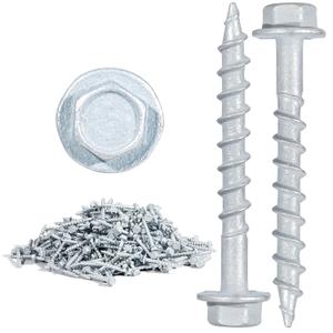 SD Connector Screws, #9 x 1-1/2" Heavy Duty Joist Hanger Screws, 1/4" Hex Head, 0.380" Dia, 10D Nail Replacement, Mechanical Galvanized, 1500-Hour Salt Spray Tested, 500 Count