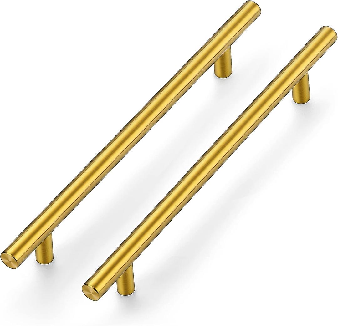 Ravinte Gold Cabinet Handles 10 Pack 7-1/2 Inch Cabinet Pulls Brushed Brass Kitchen Cabinet Handles Modern Drawer Pulls Gold Hardware for Kitchen Cabinet