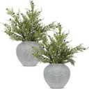 Giegxin 6 Pcs 18 Inch Artificial Juniper Cedar Sprays and Berries Branch Faux Cedar Stems Weather Resistant Christmas Greenery for Holiday Winter Ornament Crafts Wreath Garland