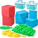 TOMMYHOME 334 PCS Base Ten Blocks Set,Contains 110 rods Counting Cubes to Help Kids Learn Maths. 2 Boxes-Pack.