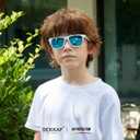 Kids Polarized Sunglasses Age 3-12 Toddler Shades for Boys Girls,Durable Sun Glasses with UV Protection (3pack-black+black/Blue+white/Blue)