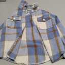 IMEKIS Toddler Kids Flannel Shirt Jacket Plaid Long Sleeve Lapel Button Down Shacket Baby Fall Christmas Coat for Boys Girls (4-5T, Blue)