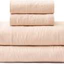 UGG Queen Sheet Set - 4 Piece Soft & Cozy Bedding with Deep Pocket Fitted Sheet (Fits Up to 15), Flat Sheet and 2 Pillow Shams - Lightweight Sheets for Home & Bedroom, Light Pink (Devon)