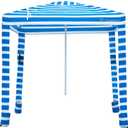 Grandekor Upgraded 6'6' Pop Up Beach Canopy Tent for Family & Kids UPF 50+ Sun Shelter for Pool Camping with Sand Anchor Sidewall Bold Dark Blue-Sun Shade