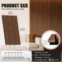 RITOLLO 6-Pack Wood Slat Wall Panels, 46.5 Sq Ft Coverage, Walnut, 47.2" X 23.6"