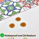 Wipeable Waterproof Tablecloth Vinyl Tablecloths for Rectangle Tables Heavy Duty PVC Tablecloth for Kitchen Dining Table (Flowers-3, 54'' x 54'')