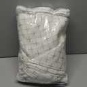 MIULEE Decorative Back Tab Linen Curtains with Geometric Pattern for Living Room Bedroom Farmhouse Rustic Thick Woven Textured Patterned Mudcloth Drapes 90 Inch Long 2 Panels Set, Pure White