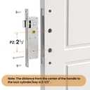 Storm Door Mortise Lock Body, Mortise Lock Replacement Parts for Old Storm Doors, 2-1/2" Handle PZ, Reversible Latch Bolt(Polished Nickel)