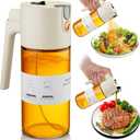 LAKUMIQI Oil Sprayer for Cooking, Glass Olive Oil Dispenser Bottle, 500ml/ 16oz Olive Oil Sprayer, 2 in 1 Even Spray with Portion Control for Kitchen, Air Fryer, BBQ, Baking, Thanksgiving & Halloween