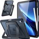 Fintie Shockproof Case for iPad (A16) 11th Generation 11 Inch (2025), iPad 10th Generation 10.9 Inch (2022) - [Built-in Pencil Holder] Slim Frosted Protective Cover with Multi-Angle Kickstand, Black