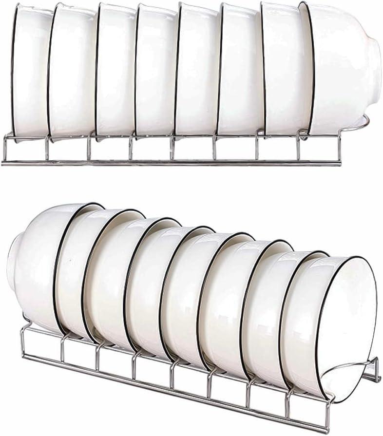 Small Bowl Drainer, Stainless Steel Bowl Drying Rack for Kitchen Counter Organizer Storage, Storage Shelf, Chrome (2 Bowl Racks)