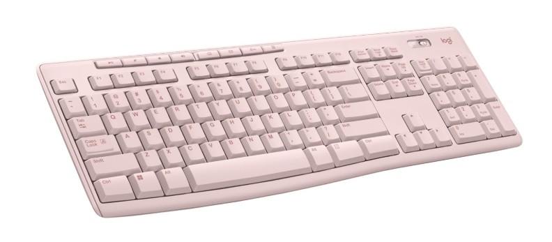 Logitech MK270 Wireless Keyboard for Windows, 2.4 GHz, 8 Multimedia Keys, PC, Laptop, Wireless Keyboard - Rose (1 Pack)
