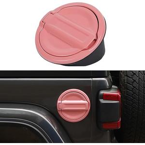 SQQP for JL Fuel Filler Door Gas Tank Cap Cover Fit for 20182025 Jeep Wrangler JL & Unlimited Sport Rubicon Sahara 2/4 Door, Aluminum Fuel Door Exterior Accessories(Pink)