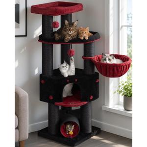 Heavy Duty Large Cat Tree Tower, Extra Wide Cat Scratching Posts (φ4.3in)