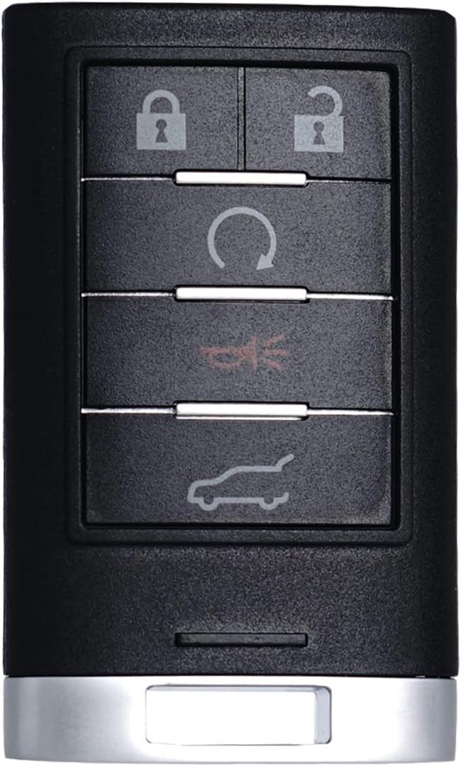 Key Fob Replacement Fits for Cadillac SRX 2010 2011 2012 2013 2014 2015 ATS XTS 2013-2014 ELR Push Start Button Smart Proximity Keyless Entry Remote Control NBG009768T 22865375 5 BTN
