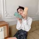 Cosmetic Bags for Women - 3PCs Corduroy Cosmetic Bag Aesthetic Women Handbags Purses Smile Dots Makeup Organizer Storage Makeup Bag Girls Case Bags (3Pcs green)