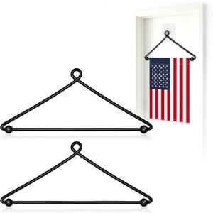 HOOSUN Garden Flag Hanger Holder for Outside,12 x 18 Garden Flag Hanger Stand for Wall Door Decorative Flags,Premium Wall Hanging Banner Hangers for Front Door Windows Halloween Decorations(2 Pack)