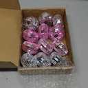 Suncalla 12 Pcs 2" Disco Pumpkin Hanging Ornaments, Glitter Mini Pumpkins for Fall Halloween Thanksgiving Tree Decorations, Farmhouse Autumn Harvest Party Decor(Silver, Pink)