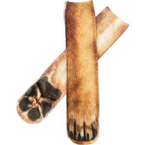 VVEEWUU Funny 3D Print Animal Paw Socks Novelty Crazy Halloween Christmas Animal Socks Gifts for Men Women Kids (One Size, Dog)