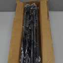 ENJOYBASICS 2 Pack No Drill Curtain Rods for Window 28 to 60 Inches, 5/8 Inch Diameter Renter Friendly Drapery Rod with Adhesive Brackets without Drilling, Adjustable from 27 to 65 Inches, Black