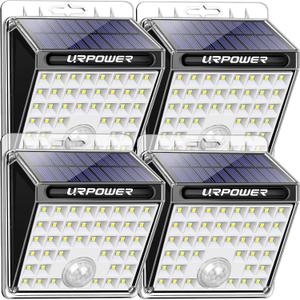 URPOWER Solar Lights Outdoor, 40 LED Motion Sensor Security Lights Solar Flood Lights Waterproof Solar Powered Outdoor Lights for Backyard, Fence, Deck, Patio, Garage (4 Pack) (Medium)