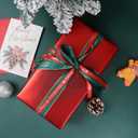 NESCCI Matte Metal Red Wrapping Paper, Solid Color Paper-2 Roll,17 Inches X 32.8 Feet Per Roll,Gift Wrapping Paper, Perfect for Wedding,Valentine's Day, Birthday,Baby Shower,DIY Bouquet