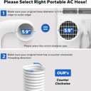Flexible AC Exhaust Hose, 5.9" Diameter Counterclockwise AC Hose, Length to 80", Portable Air Conditioner Vent Hose Compatible with Delonghi & LG Air Conditioner Parts