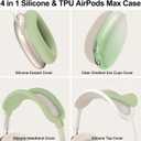 Silicone Case Cover for AirPods Max 2 Headphones,Clear Soft TPU Ear Cups Cover/Ear Pad Case Cover/Headband Cover for AirPods Max 2/1 (2026/2024/2020),Transparent Accessories for Apple AirPod Max,Green